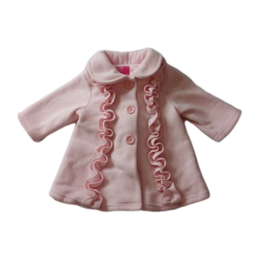 Goodlad Pink Fleece Pea Coat sz 6-9M Girls Infant Baby